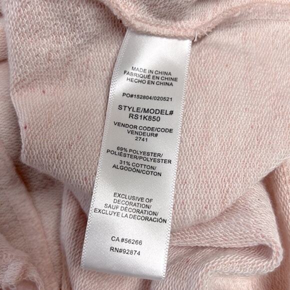 SPLENDID COLLECTION light pink speckled hoodie with frayed hem NWT M - Picture 9 of 11